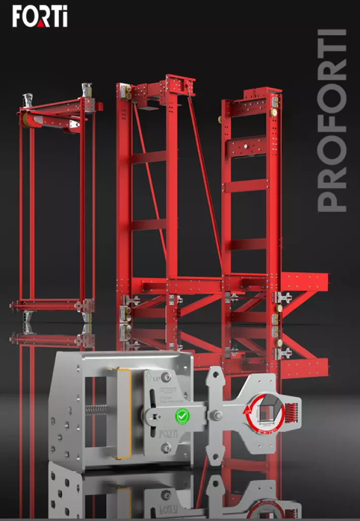 Proforti - Bidirectional sliding elevator safety brake