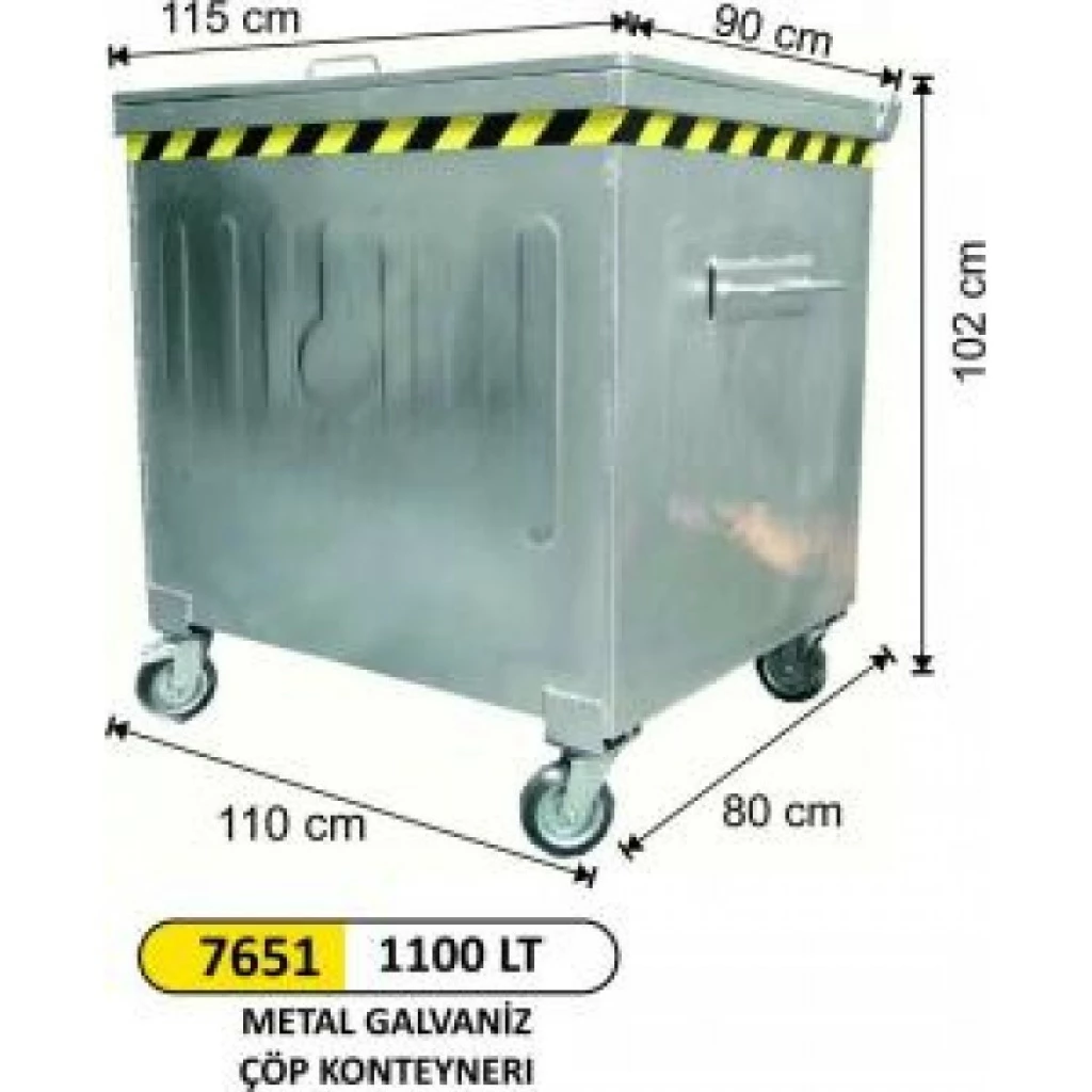 1100 Liter Metal Galvanized Waste Container