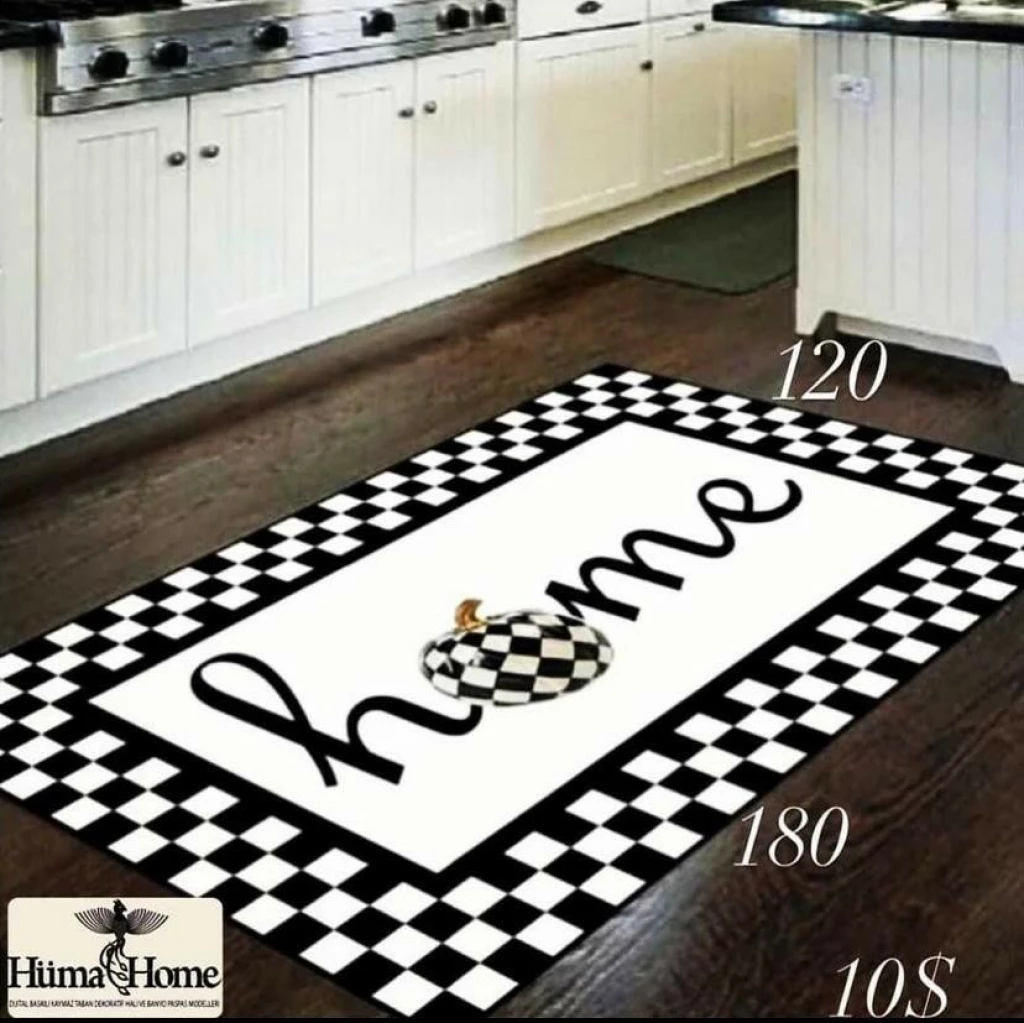 Hüma Black & White kitchen Rugs