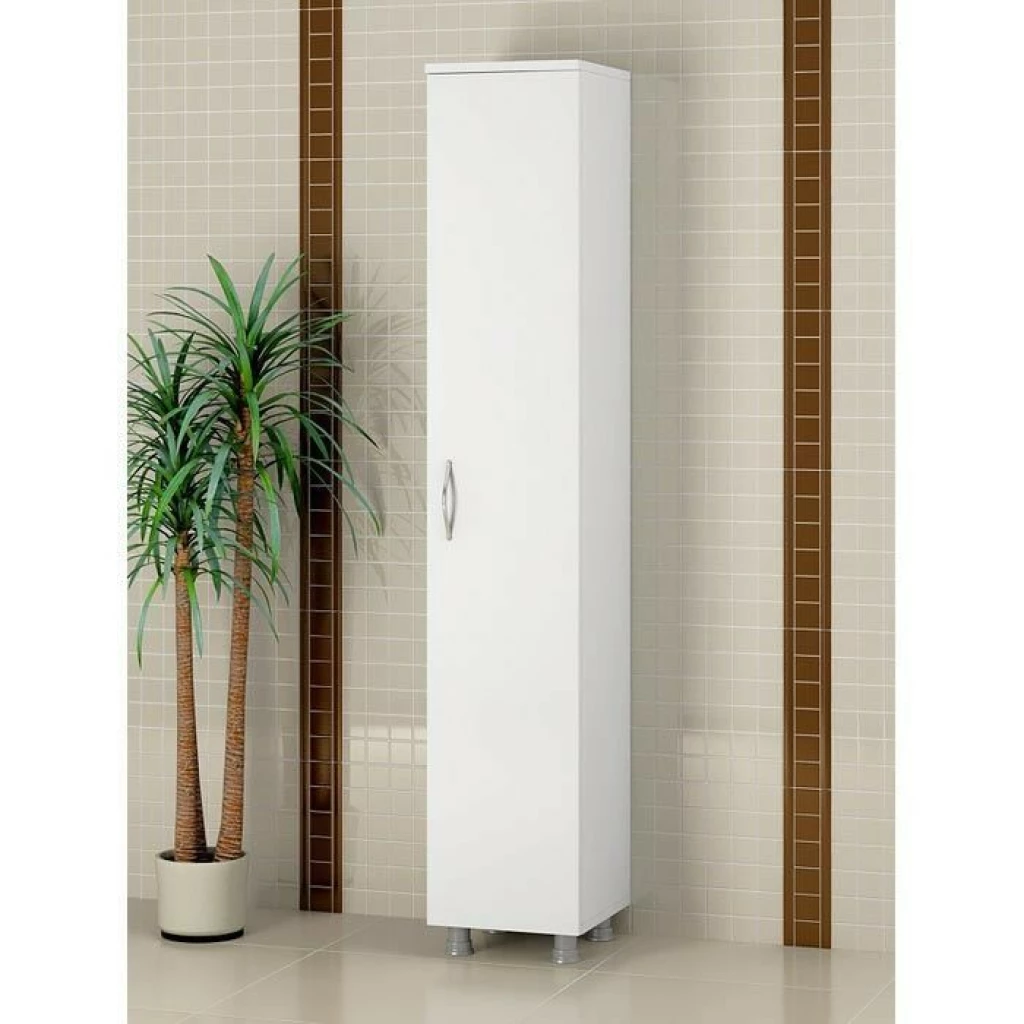 Remaks Single Door 5 Shelf Multi-Purpose Tall Cabinet White