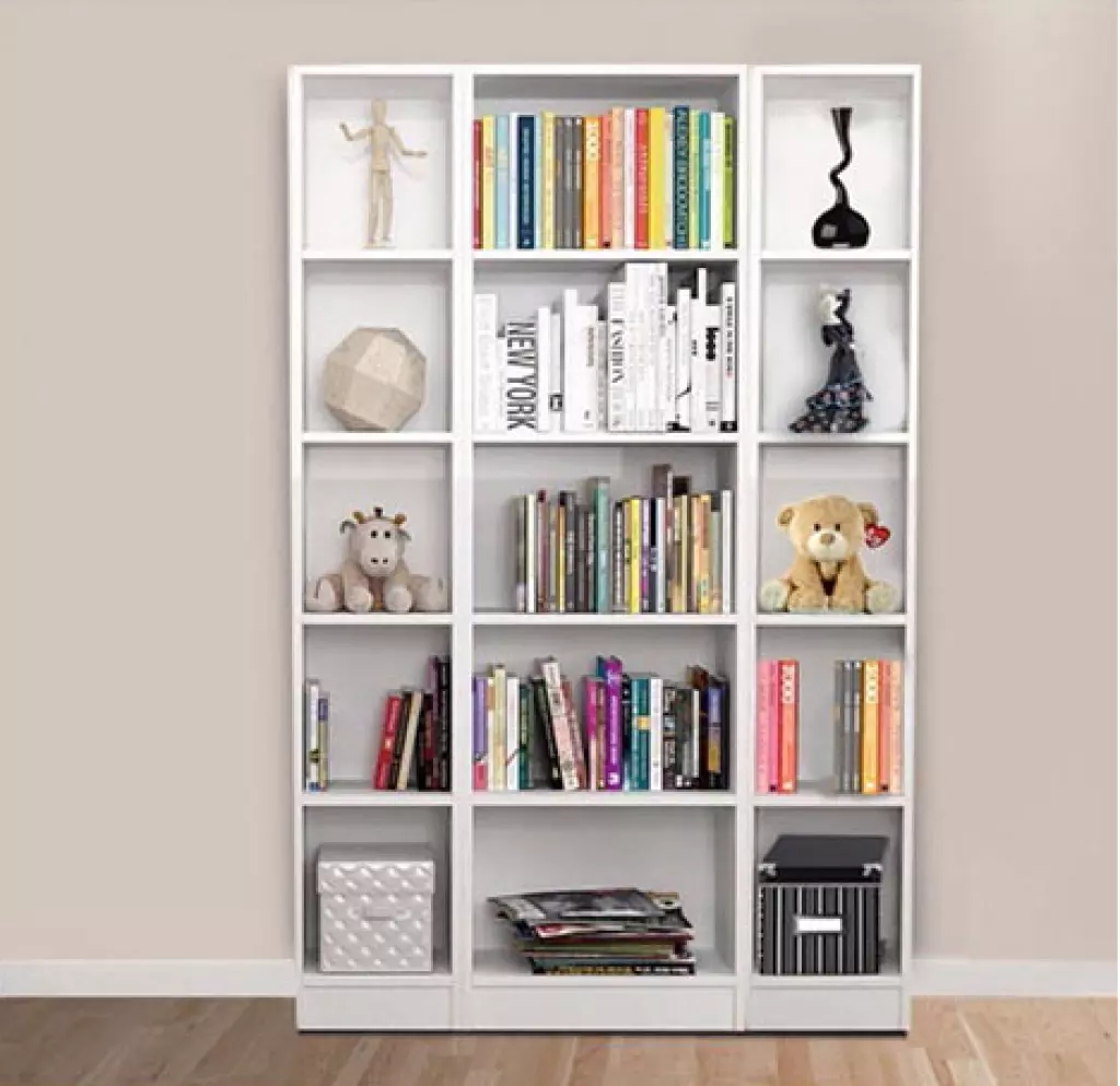 Remaks Bookcase with 15 Shelves - White