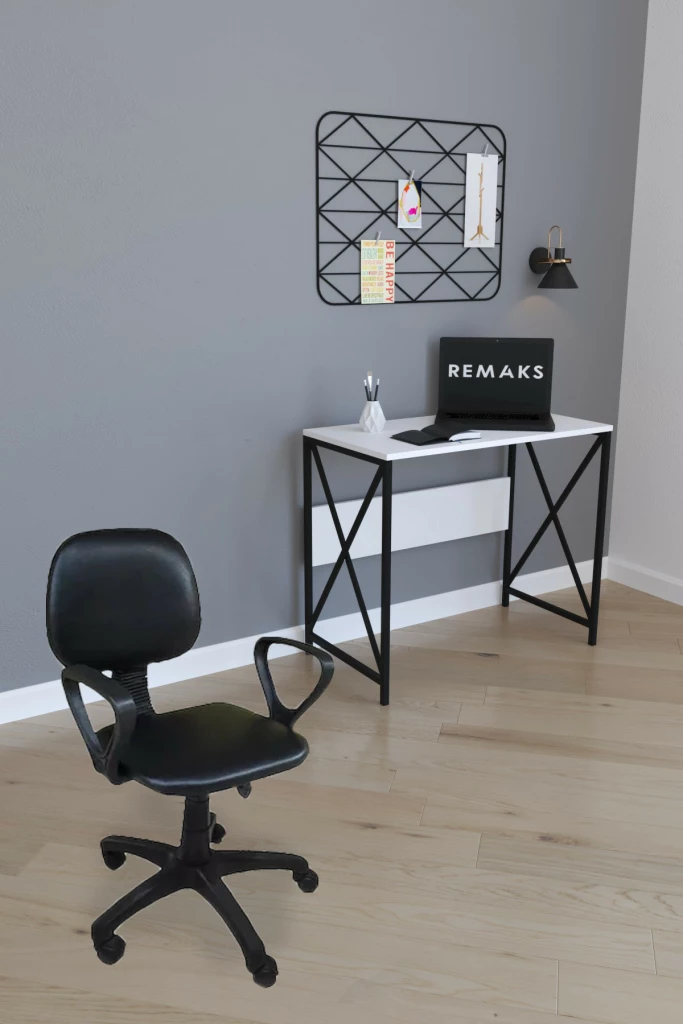 Remaks Bella Desk - White, Armed Desk - Black