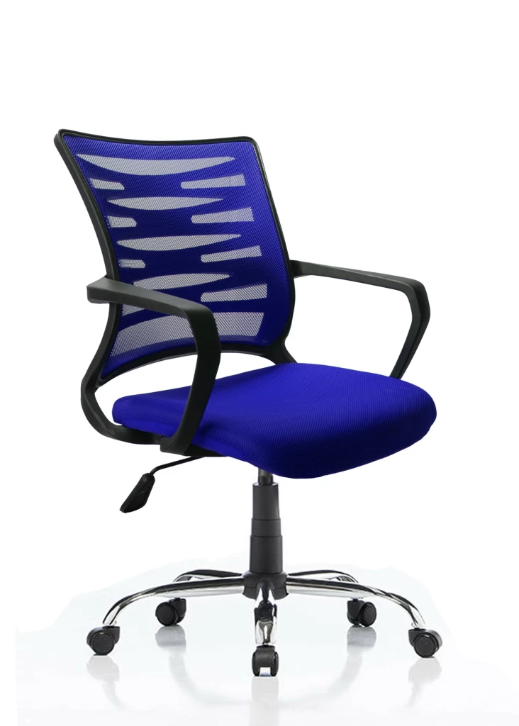 Remaks Rio Blue Mesh Office Work Chair Computer Chair with Chrome Legs- Blue