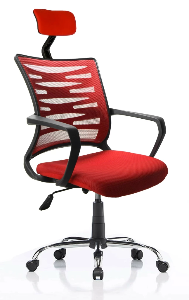 Remaks Rio Red Mesh Executive and Manager Chair Office Chair Chrome Leg - Red