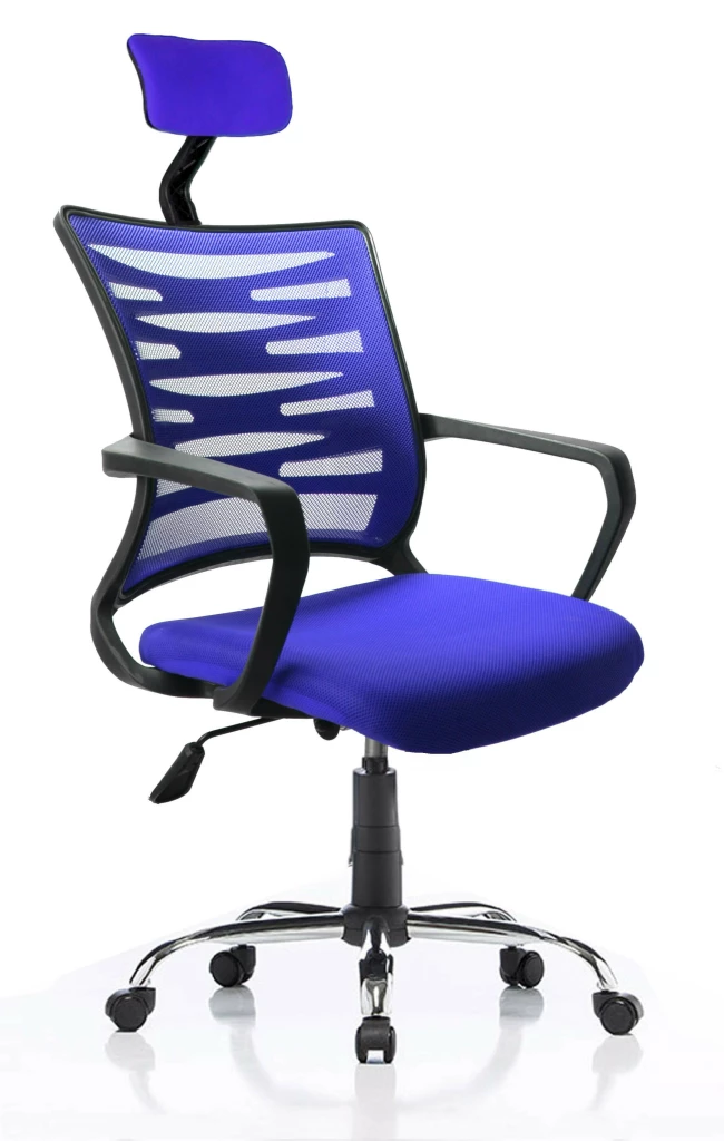 Remaks Rio Blue Mesh Executive and Manager Chair Gaming, Computer, Office Chair Chrome Legs - Blue