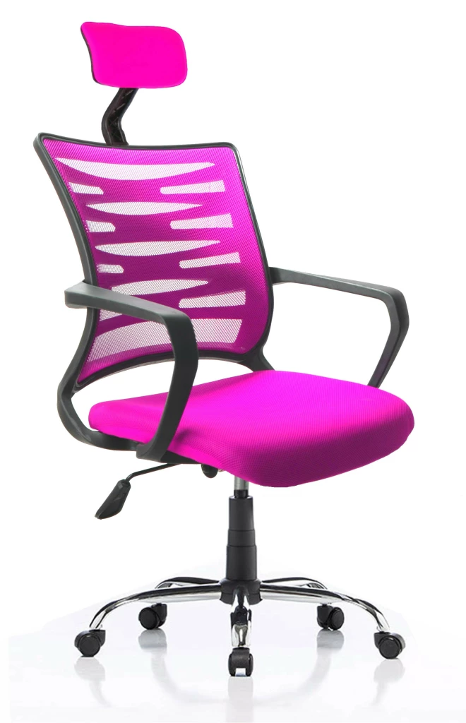 Remaks Rio Pink Mesh Executive and Manager Chair Office Chair Chrome Leg - Pink