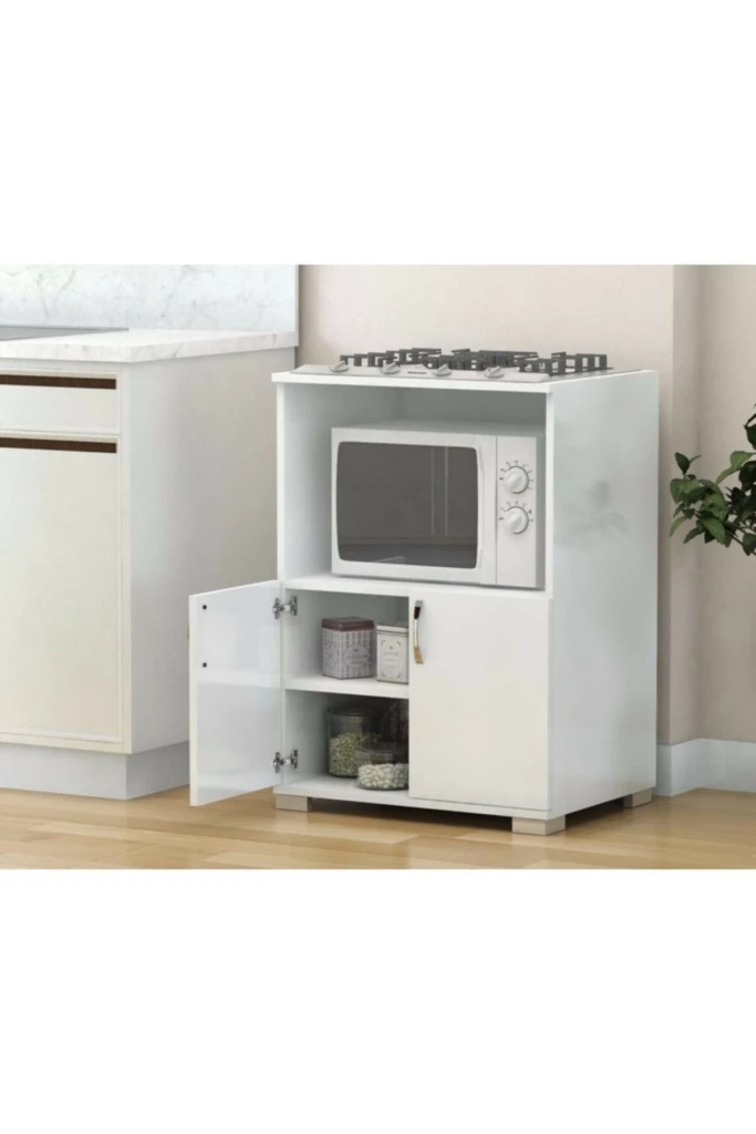 Remaks Multi-Purpose Under Counter Cabinet Kitchen Microwave Oven Cabinet - White