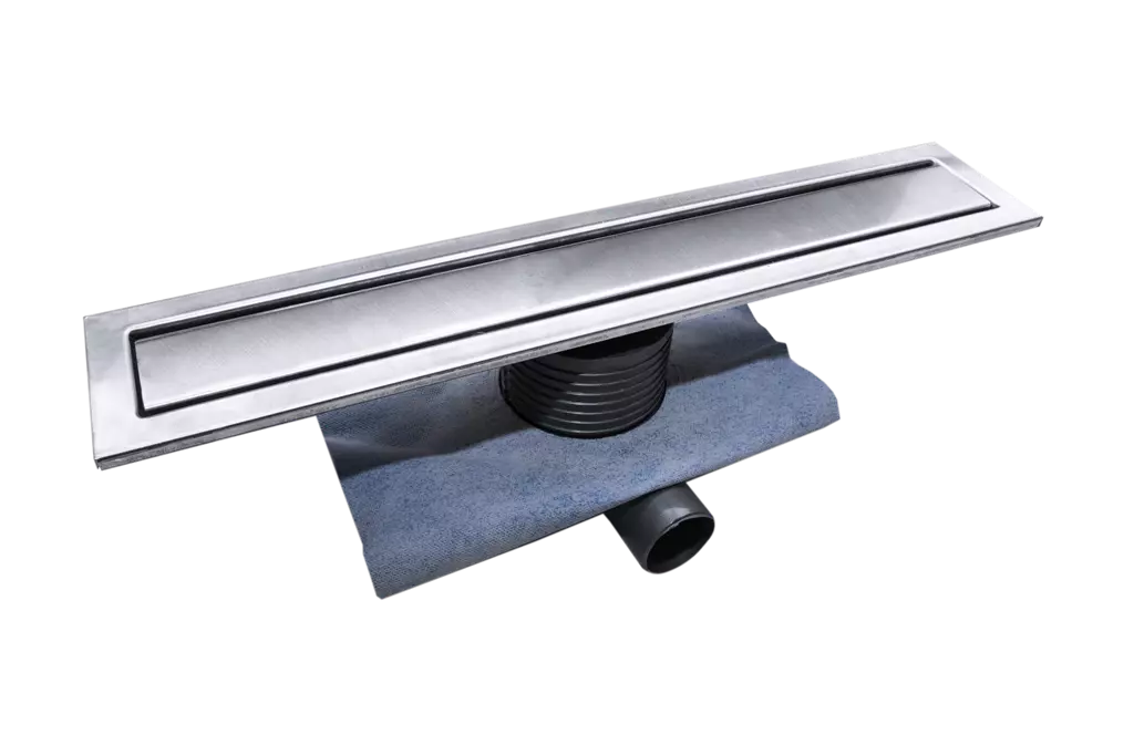 COMPLETE STAINLESS SHOWER CHANNEL WITH TEXTILE MEMBRANE HEIGHT ADJUSTABLE