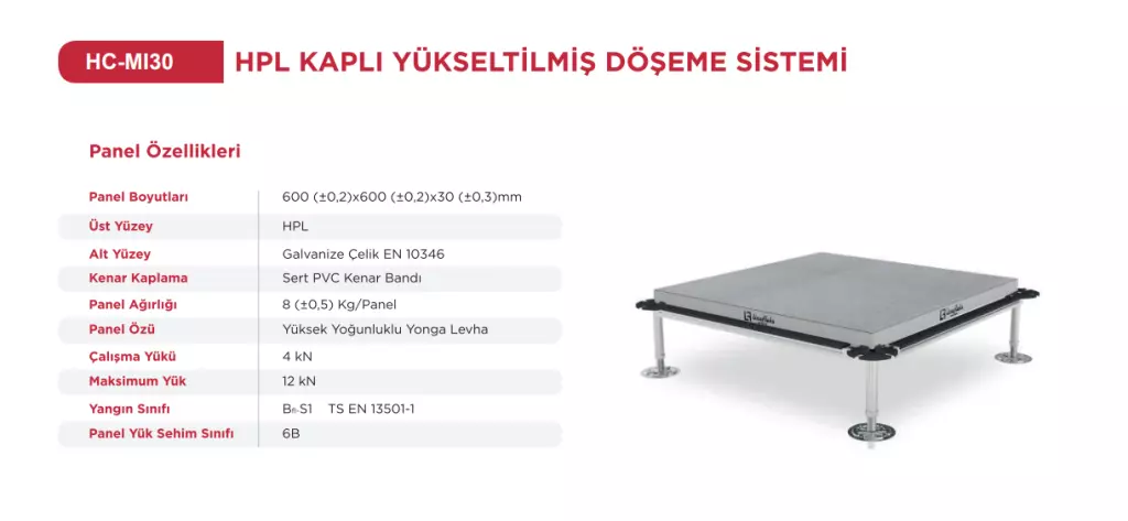 Hpl Kaplı Yükseltilmiş Döşeme Sistemi