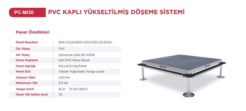 Pvc Kaplı Yükseltilmiş Döşeme Sistemi