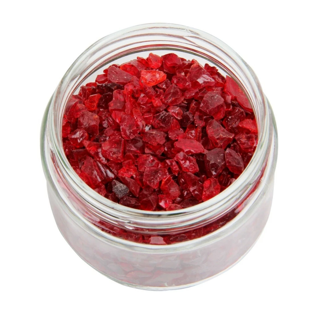 Natural Colored Red Crushed Glass