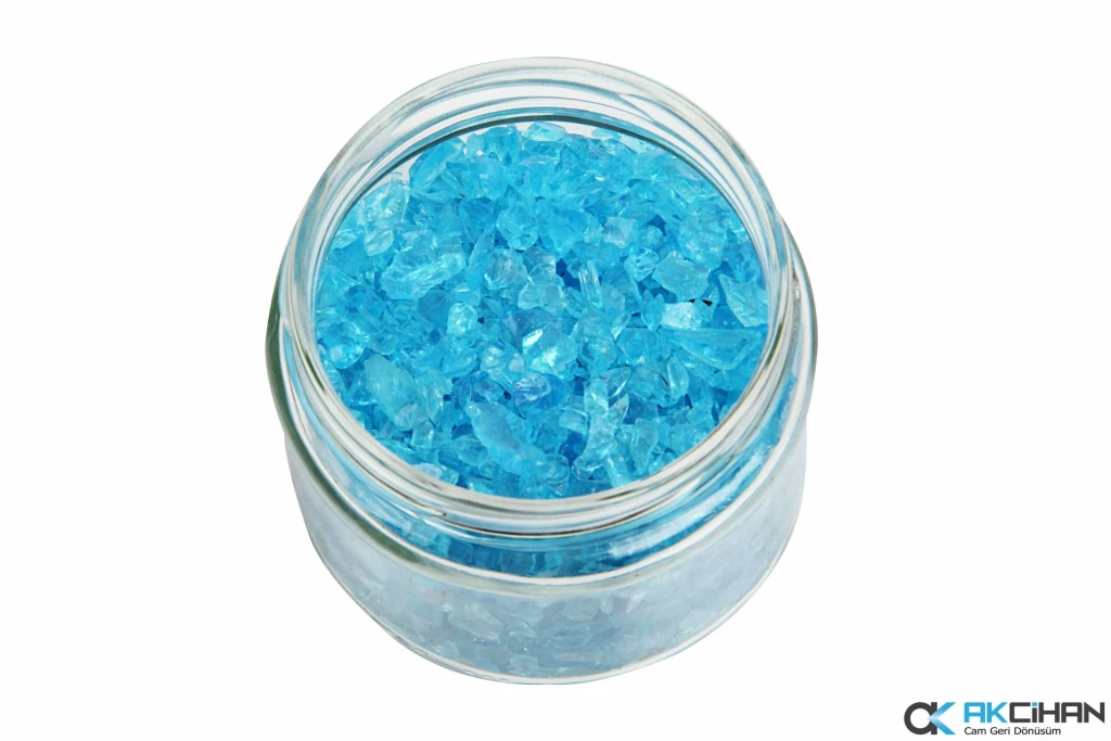 Natural Colored Blue Crushed Glass