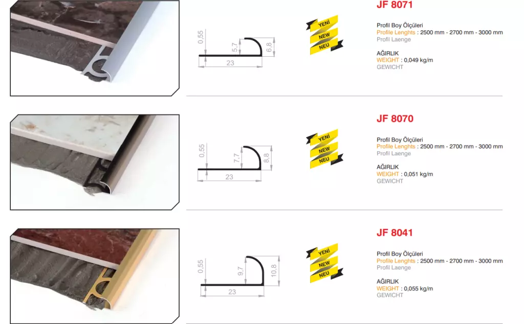 Tile Trim Profiles