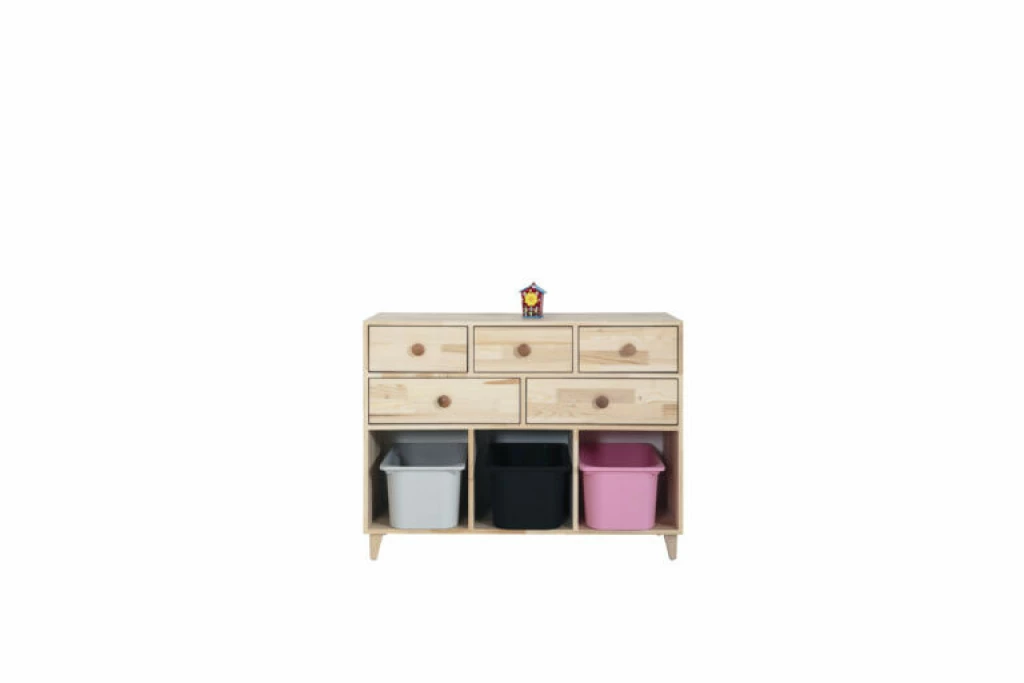 Alaz Dresser with 3 Toy Boxes