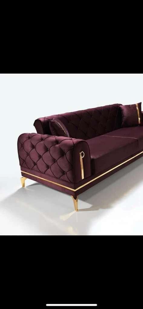 Burgundy Black Sofa Set