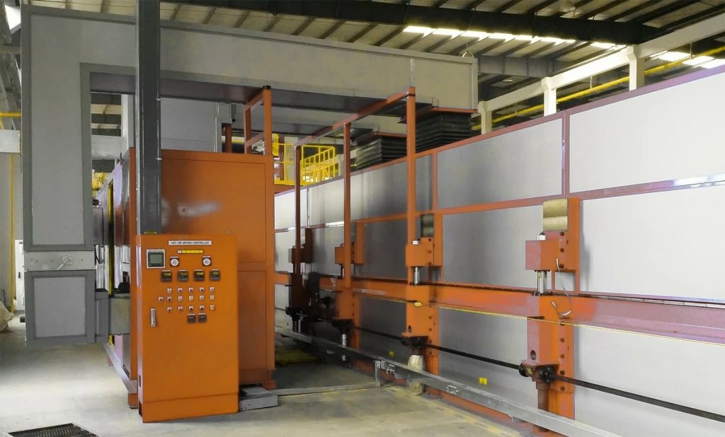 Heating system for double conveyor